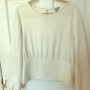 Cream Ribbed H&M Blouse